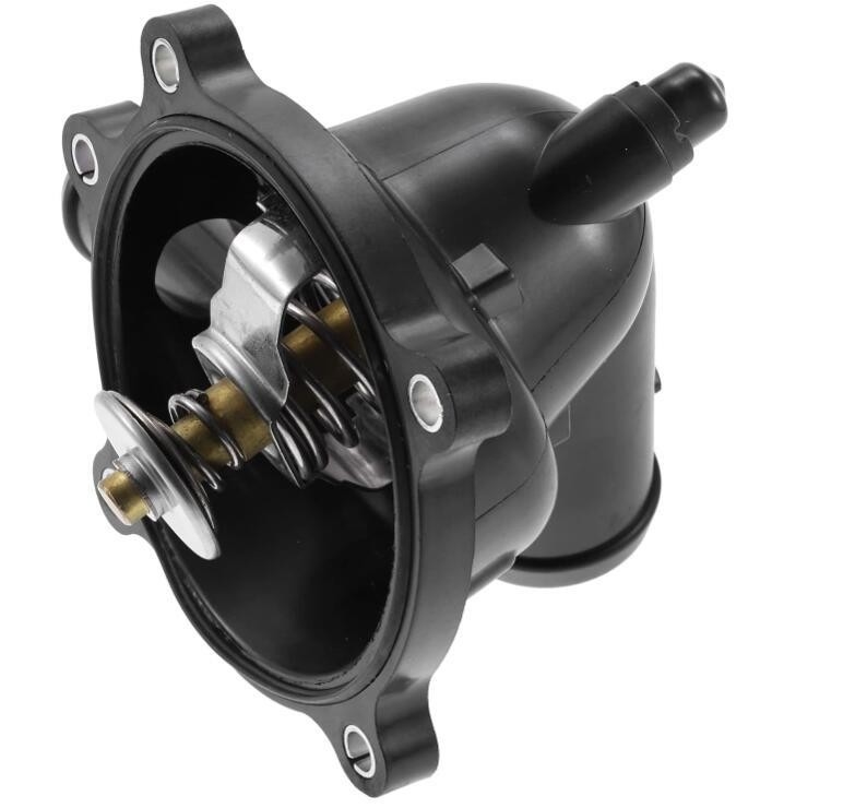 Metal Plastic Engine Coolant Thermostat Housing Assembly for Audi A6 S6 S6 S8 Q7 Volkswagen Touareg Black